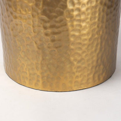 Mercana - Leo 18.0L x 18.0W x 31.0H Gold Hammered W/White Fabric Shade Table Lamp - 70055 view 5