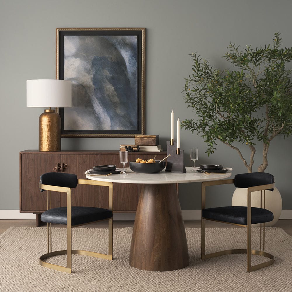 Mercana - Leo 18.0L x 18.0W x 31.0H Gold Hammered W/White Fabric Shade Table Lamp - 70055 view 7