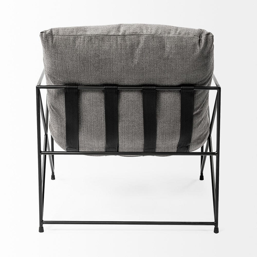 Mercana - Leonidas 28.5L x 29.5W x 34.0H Grey Fabric Wrap Black Metal Frame Accent Chair - 69137_CLOSEOUT view 5