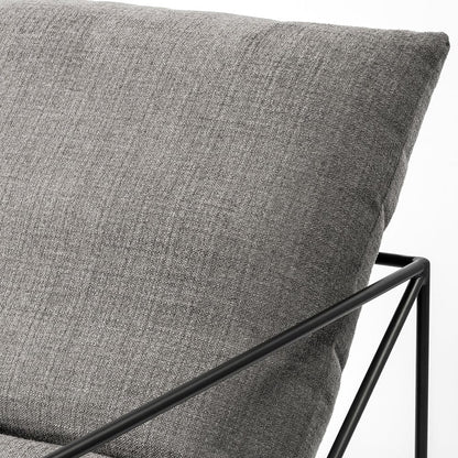 Mercana - Leonidas 28.5L x 29.5W x 34.0H Grey Fabric Wrap Black Metal Frame Accent Chair - 69137_CLOSEOUT view 7