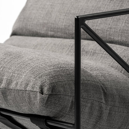 Mercana - Leonidas 28.5L x 29.5W x 34.0H Grey Fabric Wrap Black Metal Frame Accent Chair - 69137_CLOSEOUT view 8