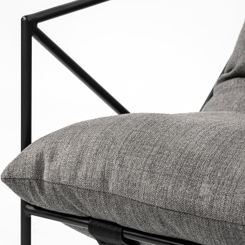 Mercana - Leonidas 28.5L x 29.5W x 34.0H Grey Fabric Wrap Black Metal Frame Accent Chair - 69137_CLOSEOUT view 9