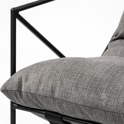 Mercana - Leonidas 28.5L x 29.5W x 34.0H Grey Fabric Wrap Black Metal Frame Accent Chair - 69137_CLOSEOUT view 9