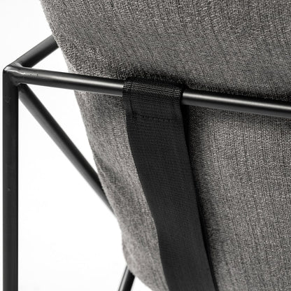 Mercana - Leonidas 28.5L x 29.5W x 34.0H Grey Fabric Wrap Black Metal Frame Accent Chair - 69137_CLOSEOUT view 11