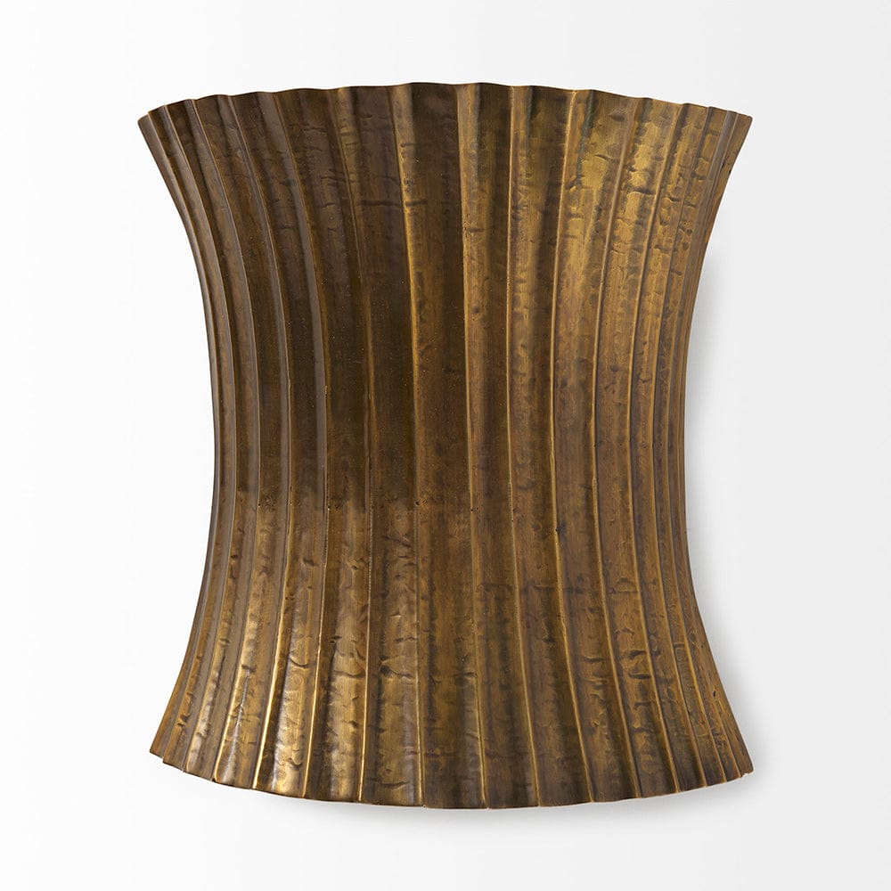 Mercana - Letitia 10.5L x 5.5W x 11.0H Gold Hammered Metal Fan Wall Sconce - 68777_CLOSEOUT view 2