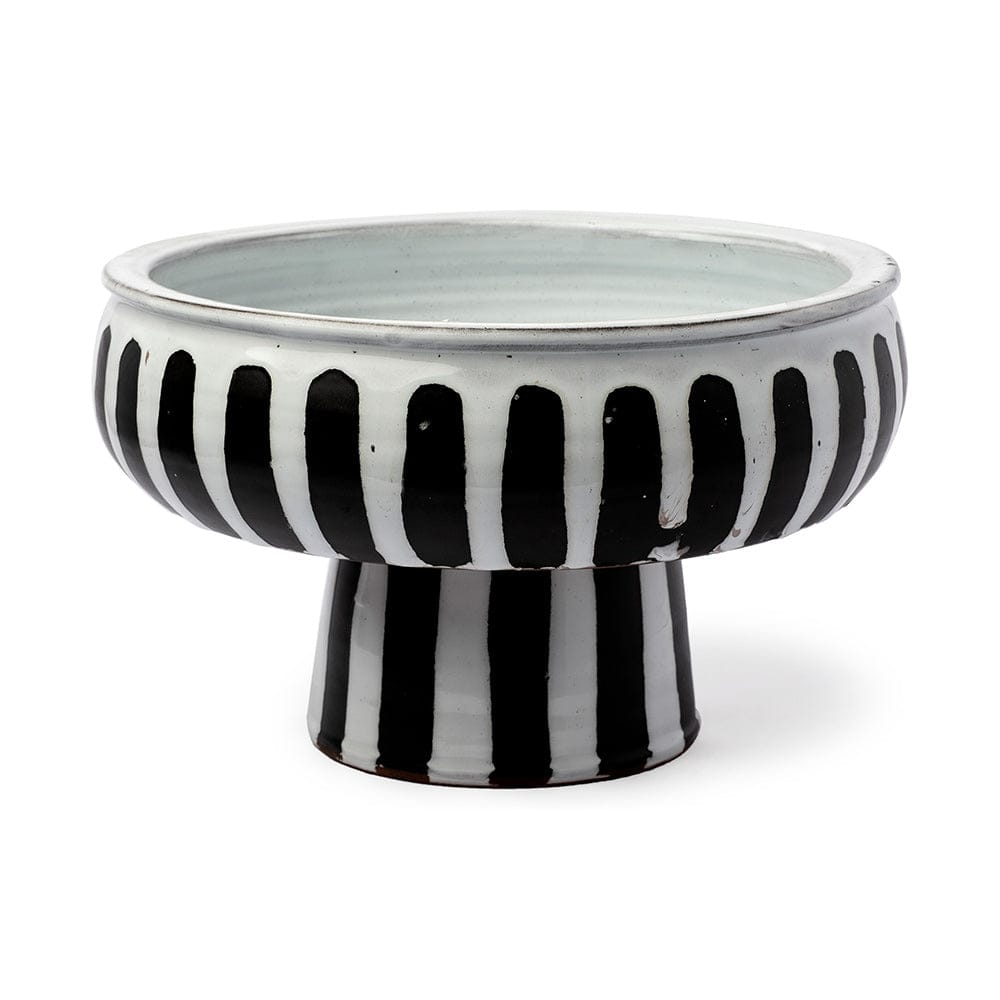 Mercana - Lexington 14L x 14W White Ceramic Striped Bowl - 68099 view 1