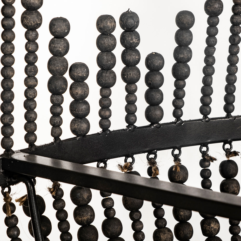 Mercana - Liam I 32x30 Black Wooden Bead Bowl-Style Four Bulb Chandelier - 68424_CLOSEOUT view 9