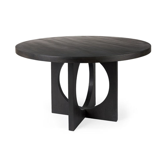 Mercana - Liesl 54.L x 54.0W x 30.0H Black Wood W/ Circular Top Dining Table - 69185 view 1