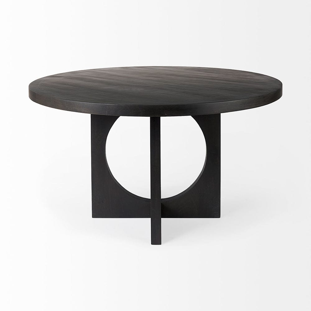 Mercana - Liesl 54.L x 54.0W x 30.0H Black Wood W/ Circular Top Dining Table - 69185 view 2