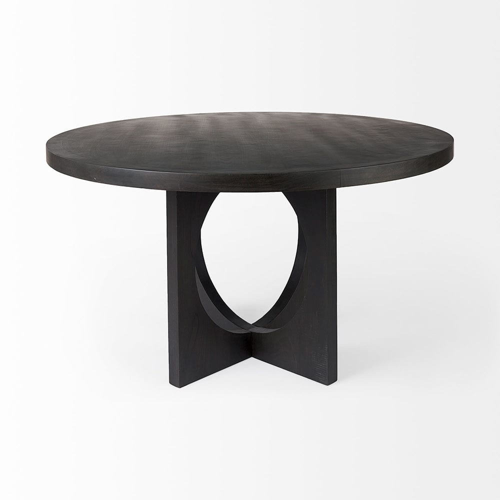 Mercana - Liesl 54.L x 54.0W x 30.0H Black Wood W/ Circular Top Dining Table - 69185 view 3