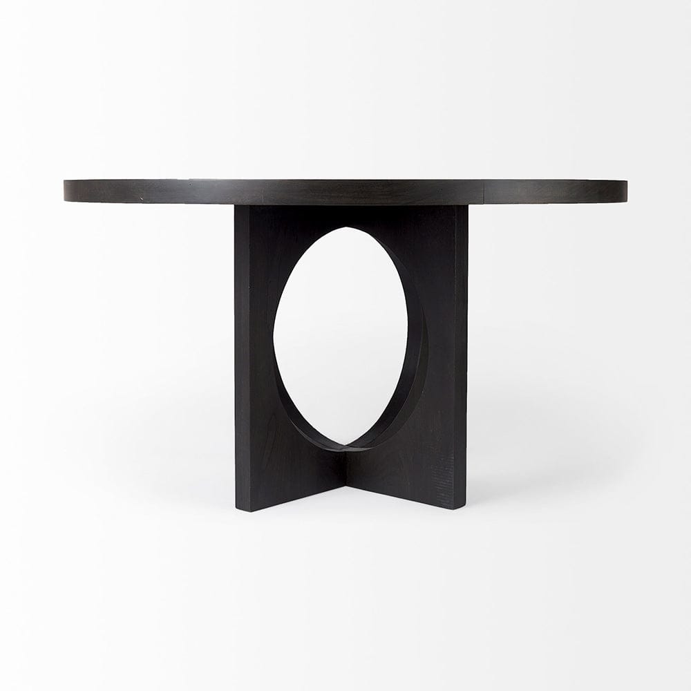 Mercana - Liesl 54.L x 54.0W x 30.0H Black Wood W/ Circular Top Dining Table - 69185 view 4