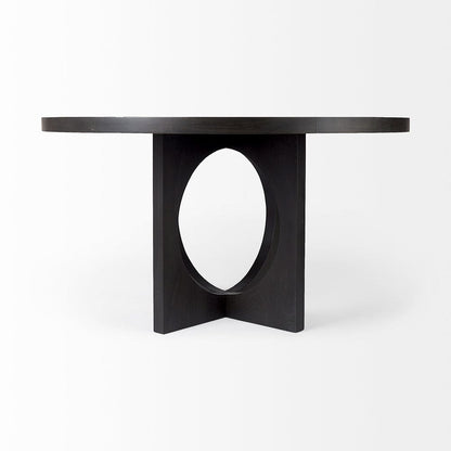 Mercana - Liesl 54.L x 54.0W x 30.0H Black Wood W/ Circular Top Dining Table - 69185 view 4