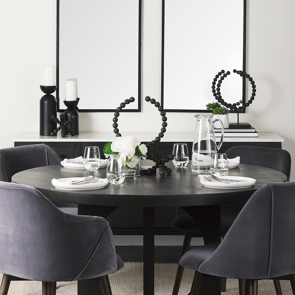 Mercana - Liesl 54.L x 54.0W x 30.0H Black Wood W/ Circular Top Dining Table - 69185 view 12