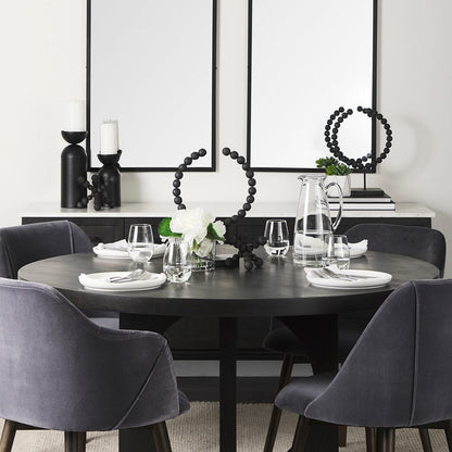 Mercana - Liesl 54.L x 54.0W x 30.0H Black Wood W/ Circular Top Dining Table - 69185 view 12