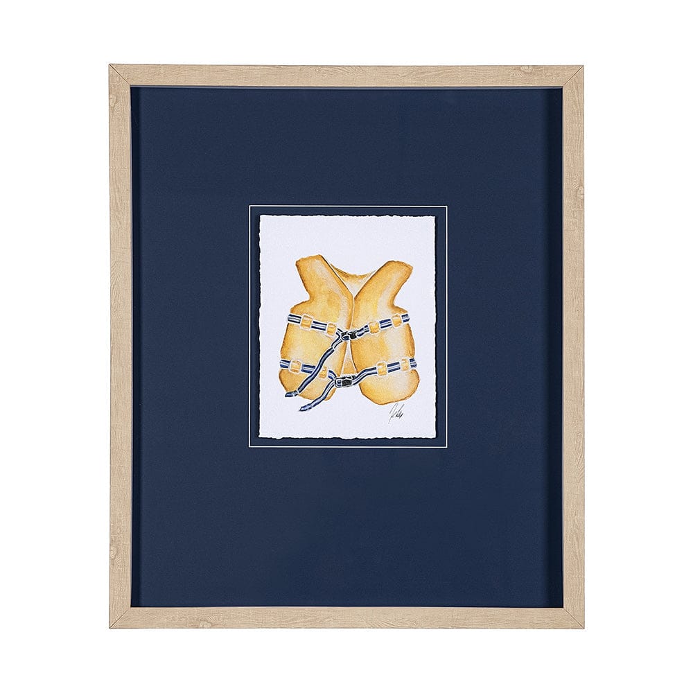 Mercana - Lifejacket I by Mercana Studio a Hand Embellished Textured Framed Art Print Matted under Glass - 13316 view 1