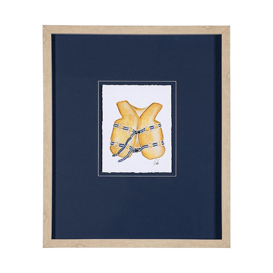 Mercana - Lifejacket I by Mercana Studio a Hand Embellished Textured Framed Art Print Matted under Glass - 13316 view 1