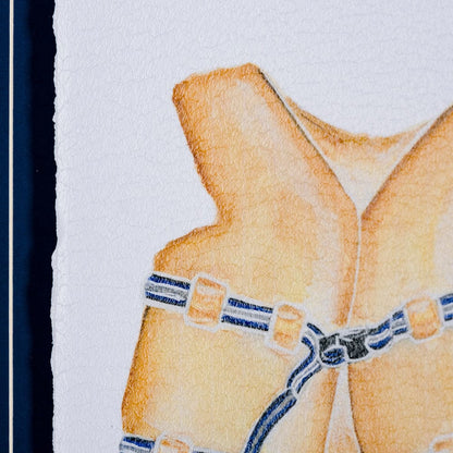 Mercana - Lifejacket I by Mercana Studio a Hand Embellished Textured Framed Art Print Matted under Glass - 13316 view 6