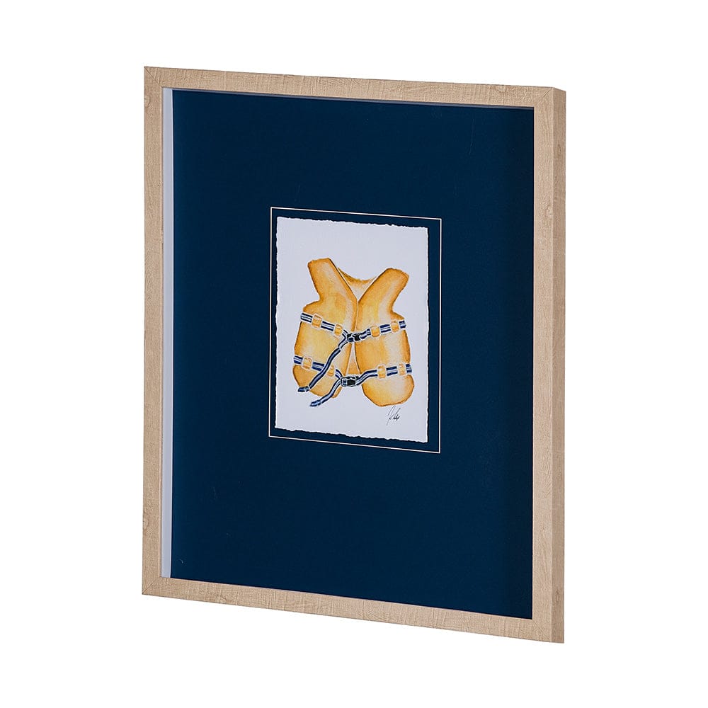 Mercana - Lifejacket I by Mercana Studio a Hand Embellished Textured Framed Art Print Matted under Glass - 13316 view 7