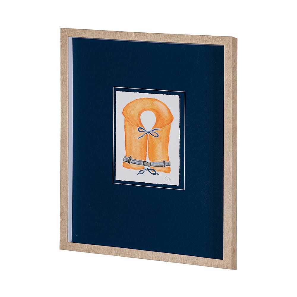Mercana - Lifejacket II by Mercana Studio a Hand Embellished Textured Framed Art Print Matted under Glass - 13317 view 3