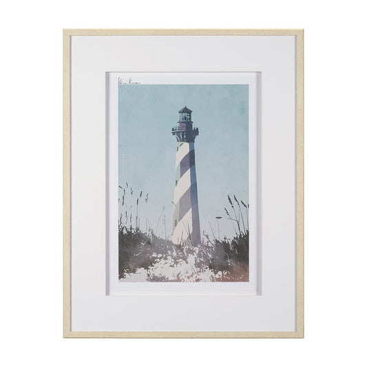 Mercana - Lighthouse I-Cape Hatteras by Mercana Studio a Hand Embellished Framed Art Print Matted under Glass - 15757 view 1