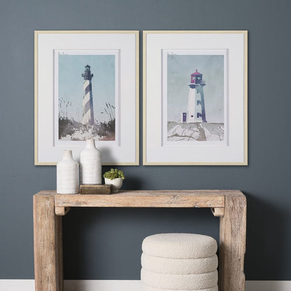 Mercana - Lighthouse I-Cape Hatteras by Mercana Studio a Hand Embellished Framed Art Print Matted under Glass - 15757 view 8