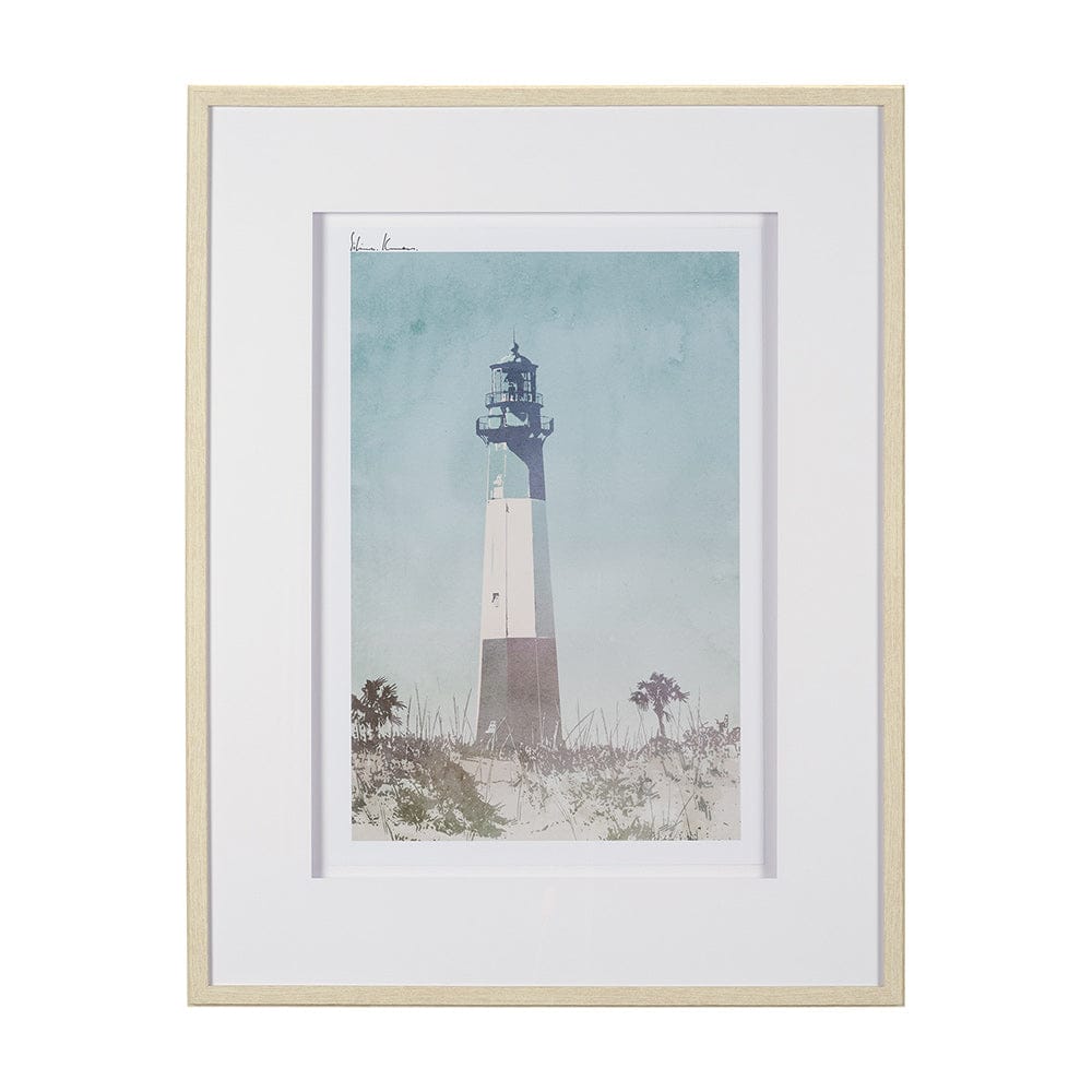 Mercana - Lighthouse II-Tybee Island by Mercana Studio a Hand Embellished Framed Art Print Matted under Glass - 15758 view 1