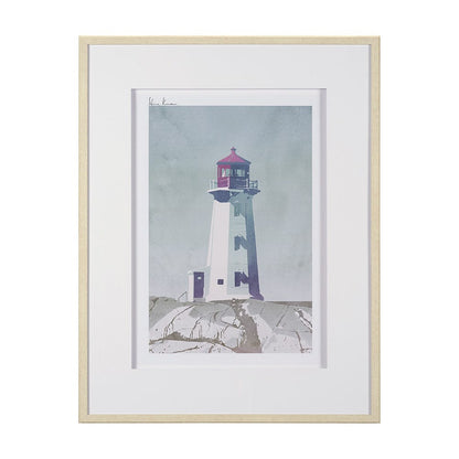 Mercana - Lighthouse III-Peggy's Cove by Mercana Studio a Hand Embellished Framed Art Print Matted under Glass - 15759 view 1