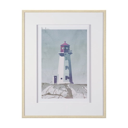 Mercana - Lighthouse III-Peggy's Cove by Mercana Studio a Hand Embellished Framed Art Print Matted under Glass - 15759 view 1