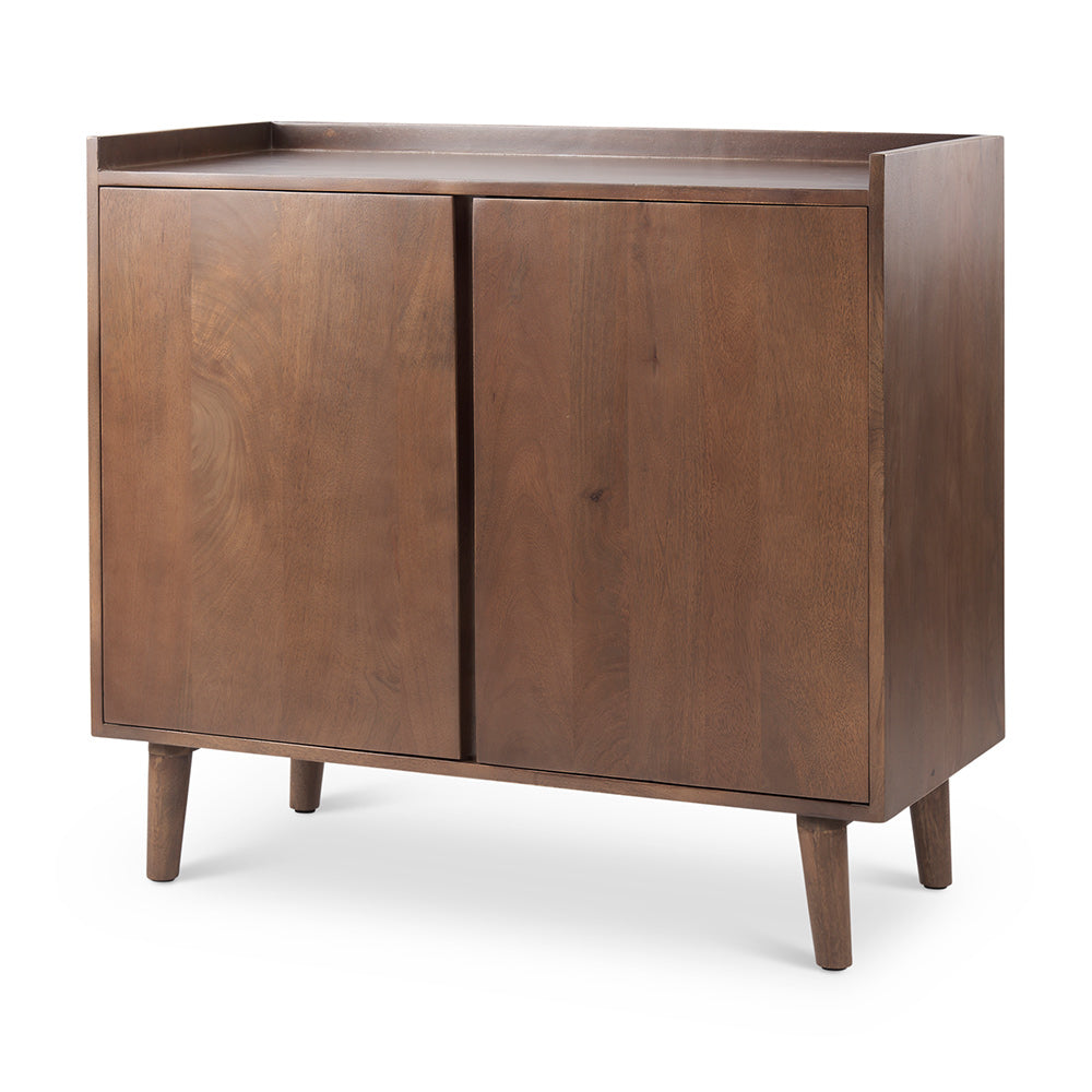 Mercana - Lillie 36.0L x 16.0W x 32.0H Medium Brown Wood 2 Door Tray Top Accent Cabinet - 69945 view 1