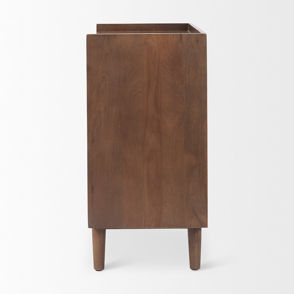 Mercana - Lillie 36.0L x 16.0W x 32.0H Medium Brown Wood 2 Door Tray Top Accent Cabinet - 69945 view 3