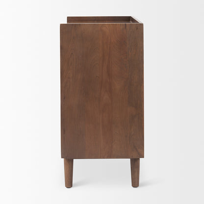 Mercana - Lillie 36.0L x 16.0W x 32.0H Medium Brown Wood 2 Door Tray Top Accent Cabinet - 69945 view 3