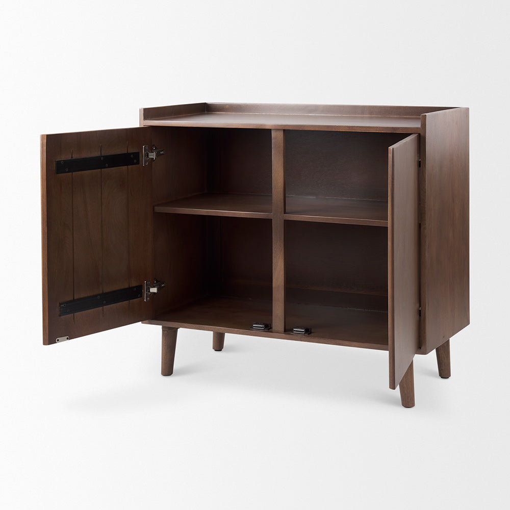 Mercana - Lillie 36.0L x 16.0W x 32.0H Medium Brown Wood 2 Door Tray Top Accent Cabinet - 69945 view 6