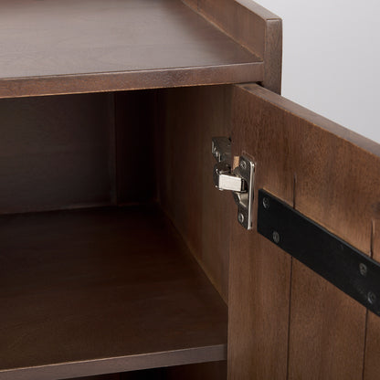 Mercana - Lillie 36.0L x 16.0W x 32.0H Medium Brown Wood 2 Door Tray Top Accent Cabinet - 69945 view 10