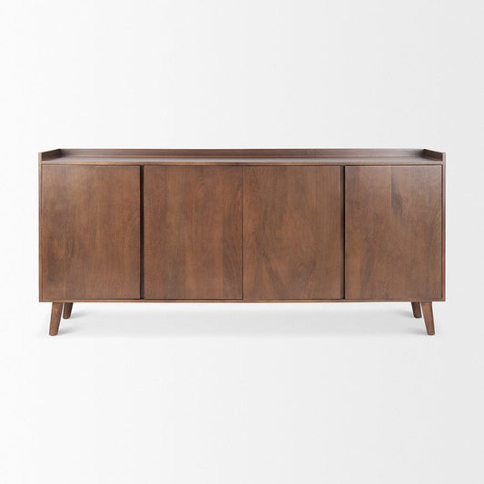 Mercana - Lillie Medium Brown Wood 4 Door Tray Top Sideboard - 69943 view 2