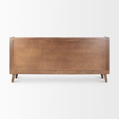 Mercana - Lillie Medium Brown Wood 4 Door Tray Top Sideboard - 69943 view 4