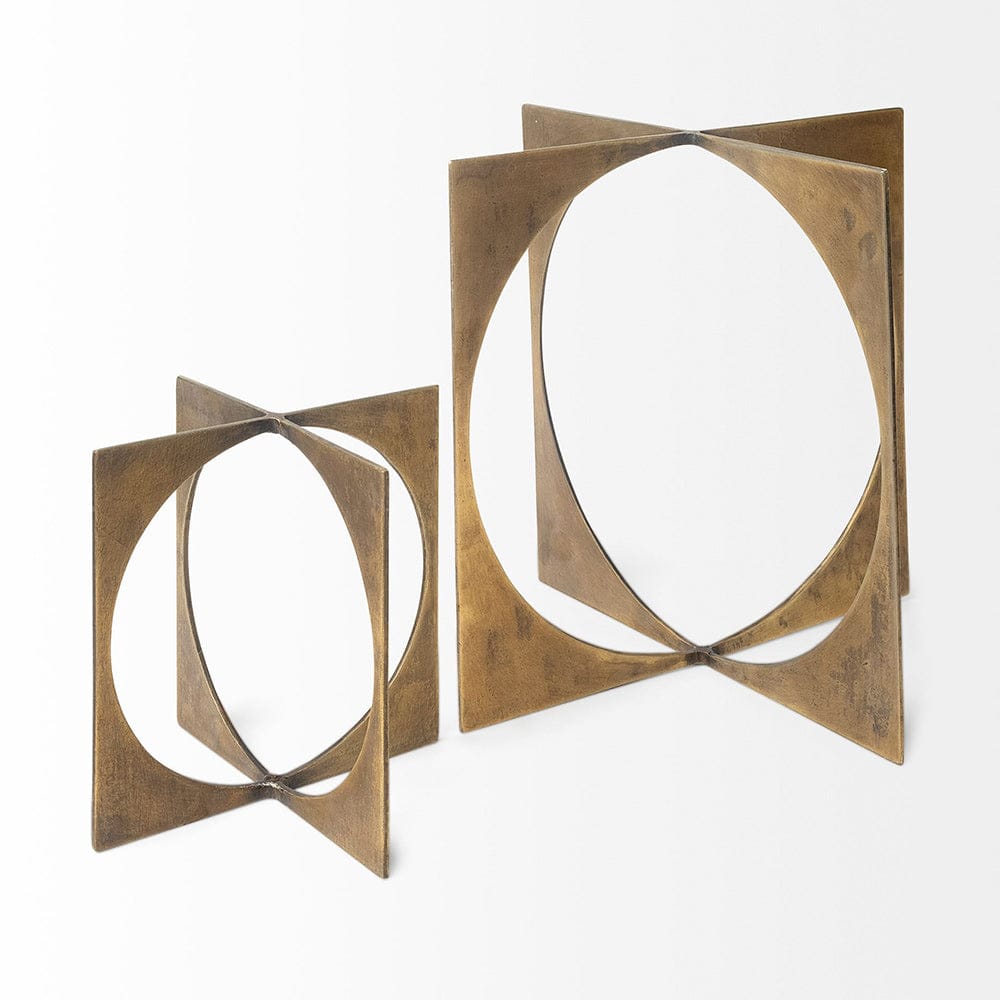 Mercana - Lima I Small 6L x 6W Gold Geometric Decorative Object - 68661 view 6