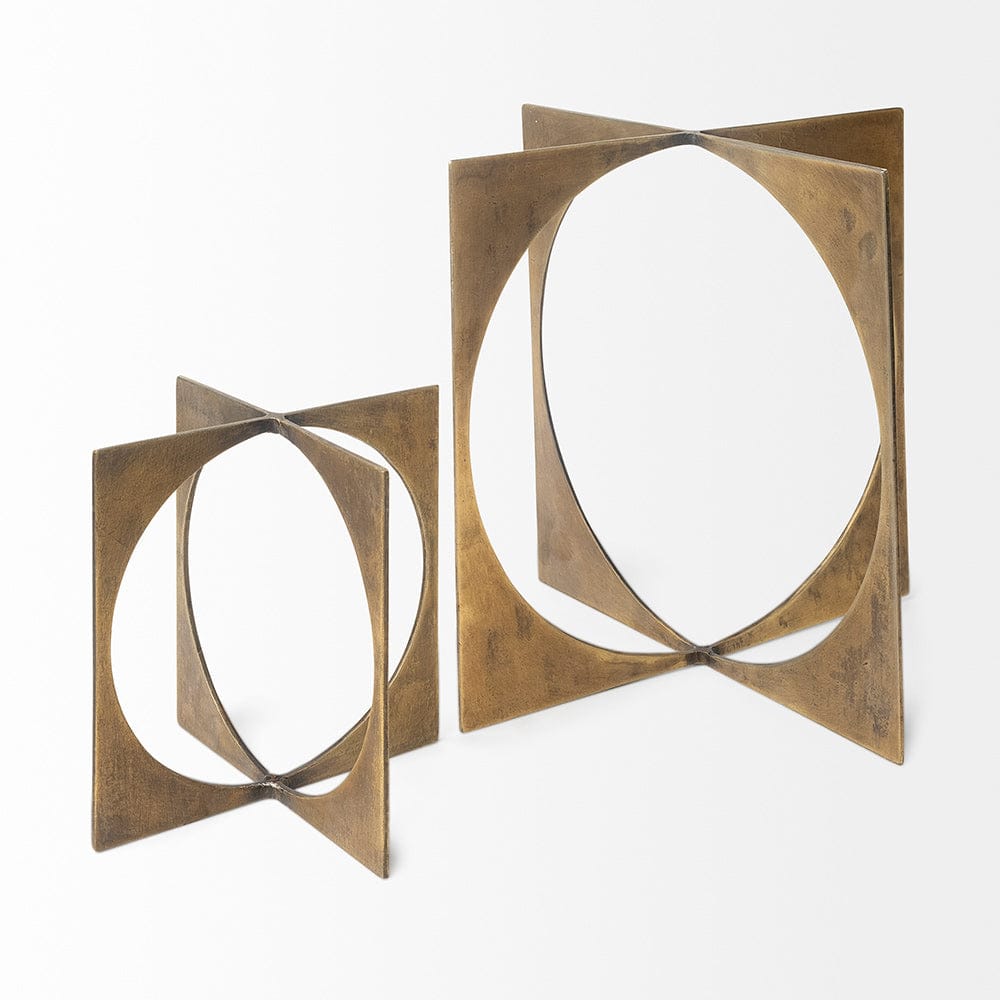Mercana - Lima II Large 10L x 10W Gold Geometric Decorative Object - 68662 view 2