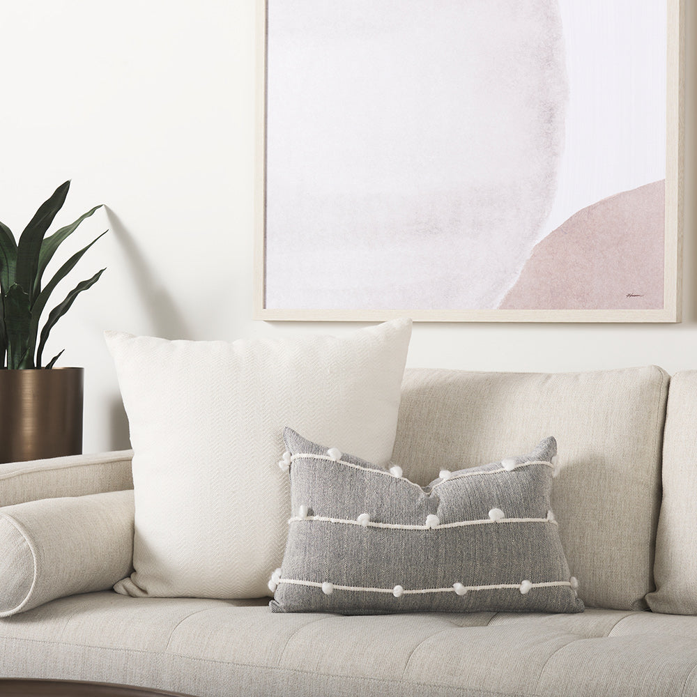 Mercana - Linda 13 x 21 Navy And Cream With White Detail Decorative Pillow Cover - 68882 view 4