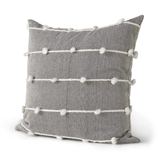 Mercana - Linda 20 x 20 Navy And Cream With White Detail Decorative Pillow Cover - 68881 view 1