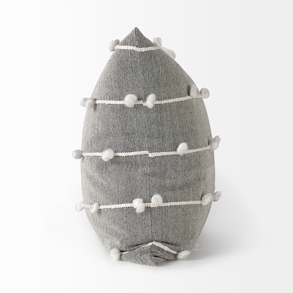 Mercana - Linda 20 x 20 Navy And Cream With White Detail Decorative Pillow Cover - 68881 view 6