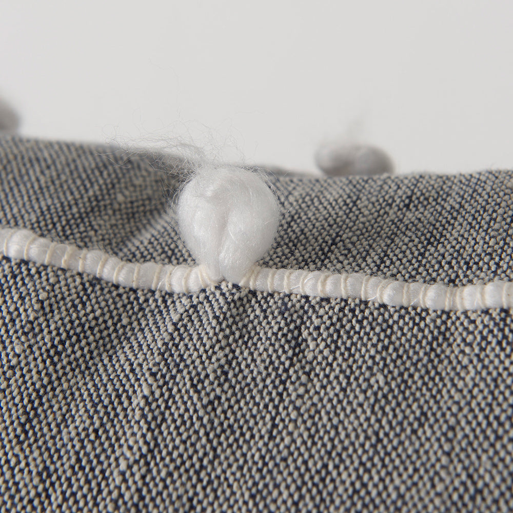 Mercana - Linda 20 x 20 Navy And Cream With White Detail Decorative Pillow Cover - 68881 view 10