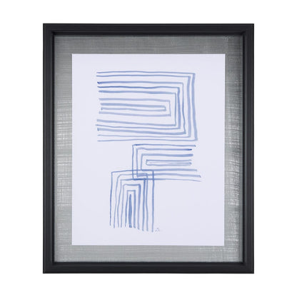 Mercana - Lines I by Mercana Studio a Hand Embellished Textured Framed Art Print Matted under Glass - 14147 view 1