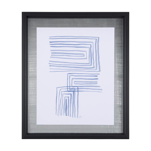 Mercana - Lines I by Mercana Studio a Hand Embellished Textured Framed Art Print Matted under Glass - 14147 view 1