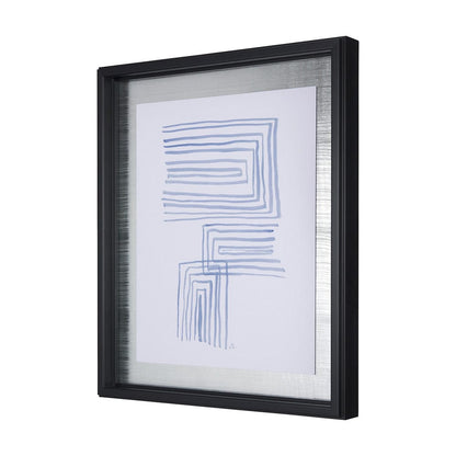 Mercana - Lines I by Mercana Studio a Hand Embellished Textured Framed Art Print Matted under Glass - 14147 view 2