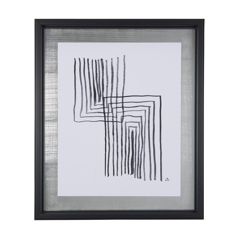 Mercana - Lines II by Mercana Studio a Hand Embellished Textured Framed Art Print Matted under Glass - 14148 view 1
