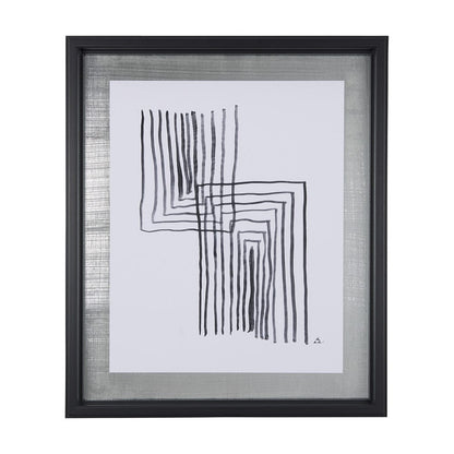 Mercana - Lines II by Mercana Studio a Hand Embellished Textured Framed Art Print Matted under Glass - 14148 view 1