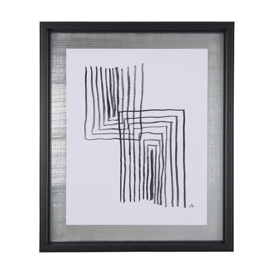 Mercana - Lines II by Mercana Studio a Hand Embellished Textured Framed Art Print Matted under Glass - 14148 view 1