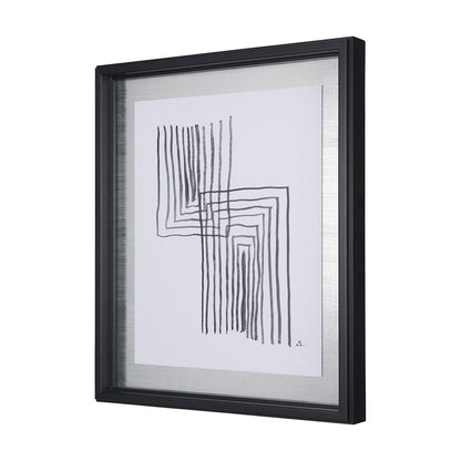 Mercana - Lines II by Mercana Studio a Hand Embellished Textured Framed Art Print Matted under Glass - 14148 view 2