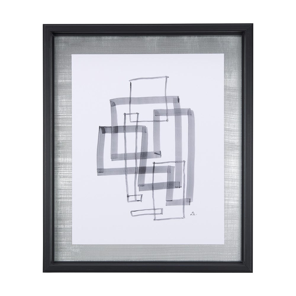 Mercana - Lines III by Mercana Studio a Hand Embellished Textured Framed Art Print Matted under Glass - 14149 view 1
