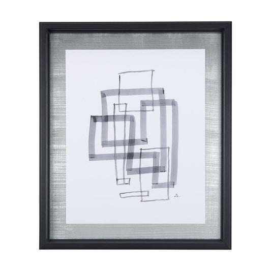 Mercana - Lines III by Mercana Studio a Hand Embellished Textured Framed Art Print Matted under Glass - 14149 view 1